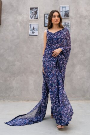 Sapphire Twilight Saree