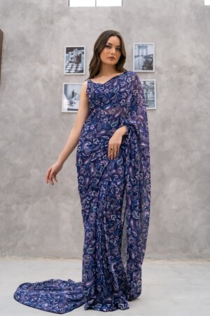 Sapphire Twilight Saree