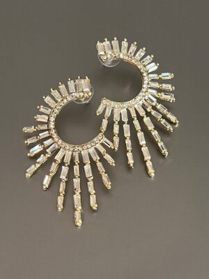 Sunburst Earrings in white