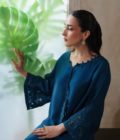 Terra Teal Sheesha Silk Embellished Kaftan