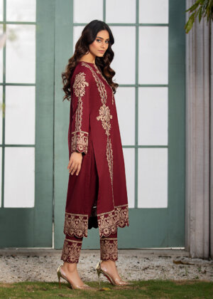 Zinnia - Deep Maroon Suit