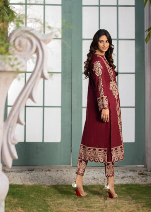 Zinnia - Deep Maroon Suit