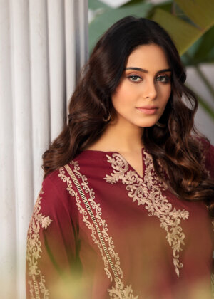 Zinnia - Deep Maroon Suit