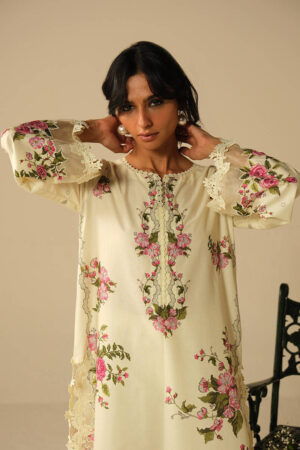Lemon Rose Shirt with Dupatta - RTD