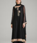 Black Chatta Patti Kalidaar Kurta and Trouser Set