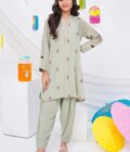 Boski Linen Embroidered 2 Pc Suit