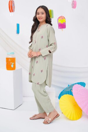 Boski Linen Embroidered 2 Pc Suit