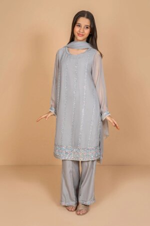 Chiffon Embroidered 3 Pc Suit