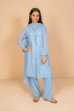 Chiffon Embroidered 3 Pc Suit