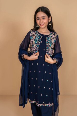 Chiffon Embroidered 3 Pc Suit
