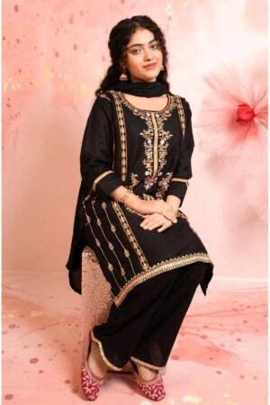 Cotton Embroidered 3 Pc Suit