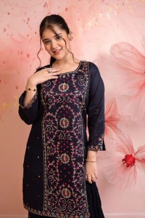 Cotton Embroidered 3 Pc Suit