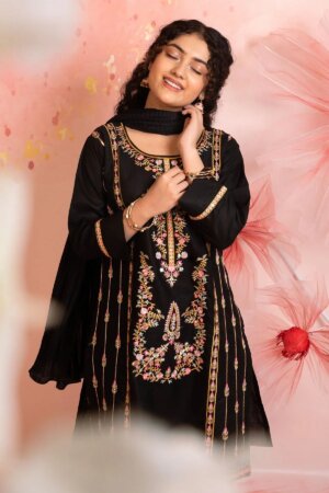 Cotton Embroidered 3 Pc Suit