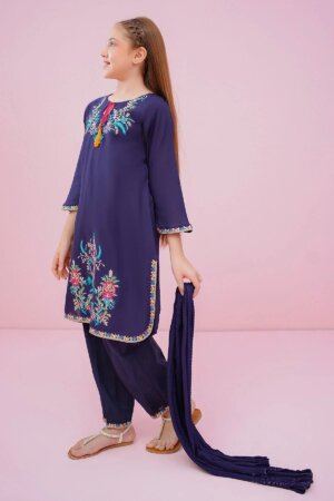 Cotton Embroidered 3 Pc Suit