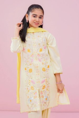Cotton Embroidered 3 Pc Suit