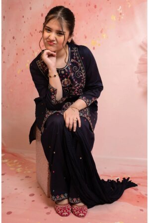 Cotton Embroidered 3 Pc Suit