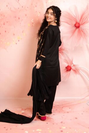 Cotton Embroidered 3 Pc Suit
