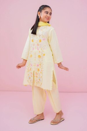 Cotton Embroidered 3 Pc Suit