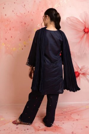 Cotton Embroidered 3 Pc Suit