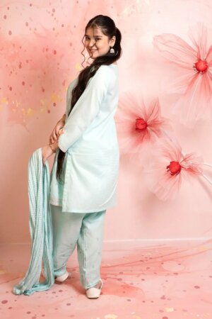 Cotton Embroidered 3 Pc Suit