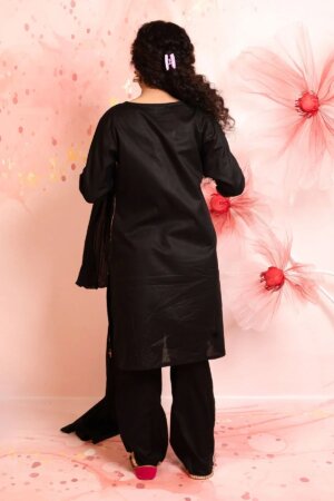 Cotton Embroidered 3 Pc Suit