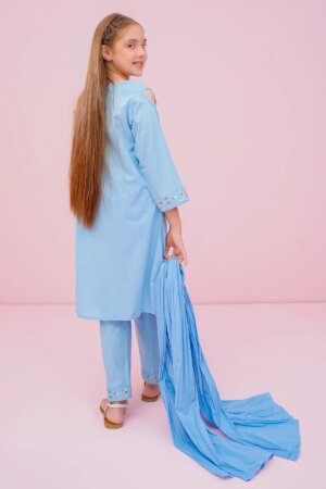 Cotton Embroidered 3 Pc Suit