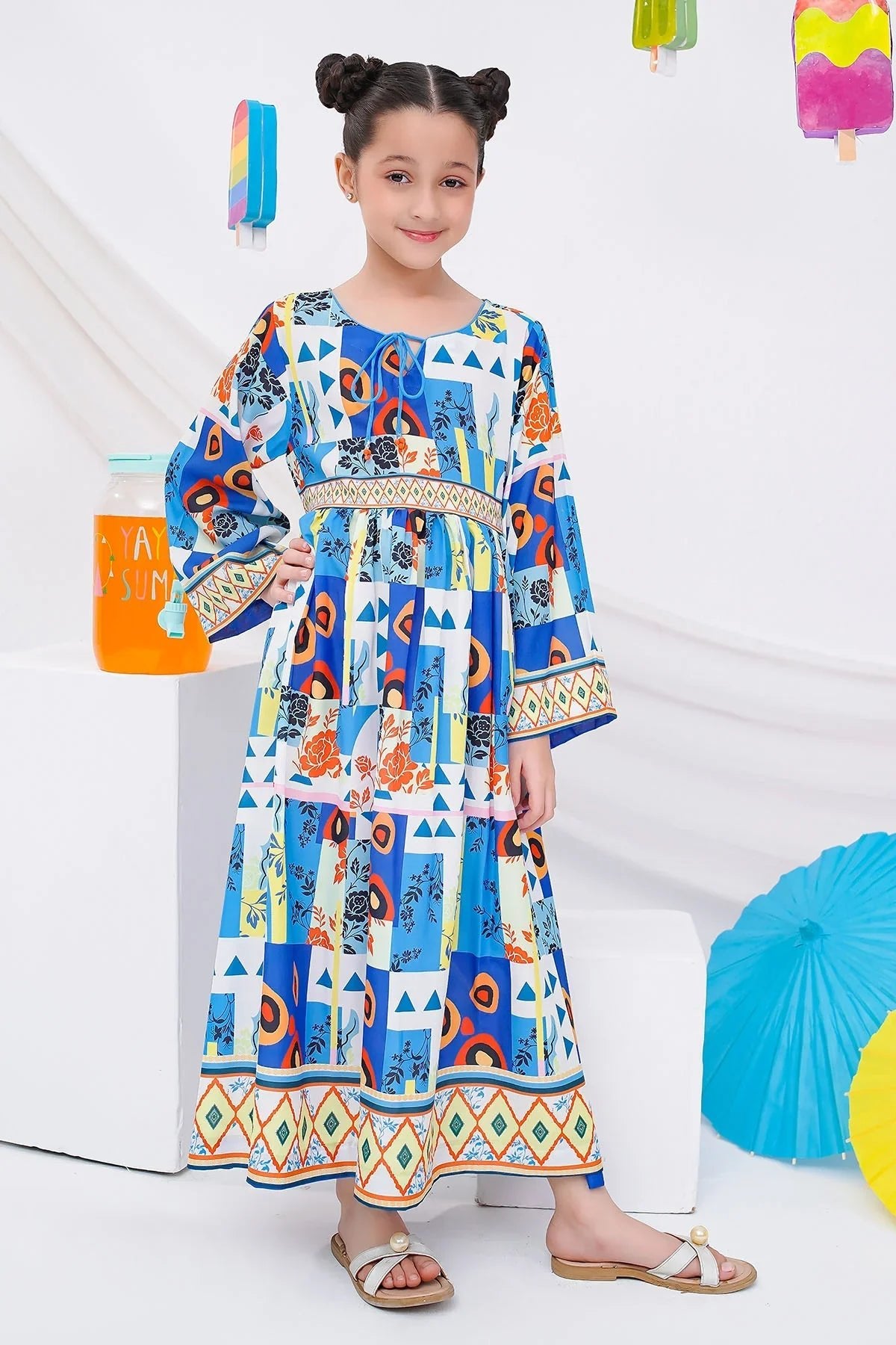 Digital Printed Poly Lawn Dress