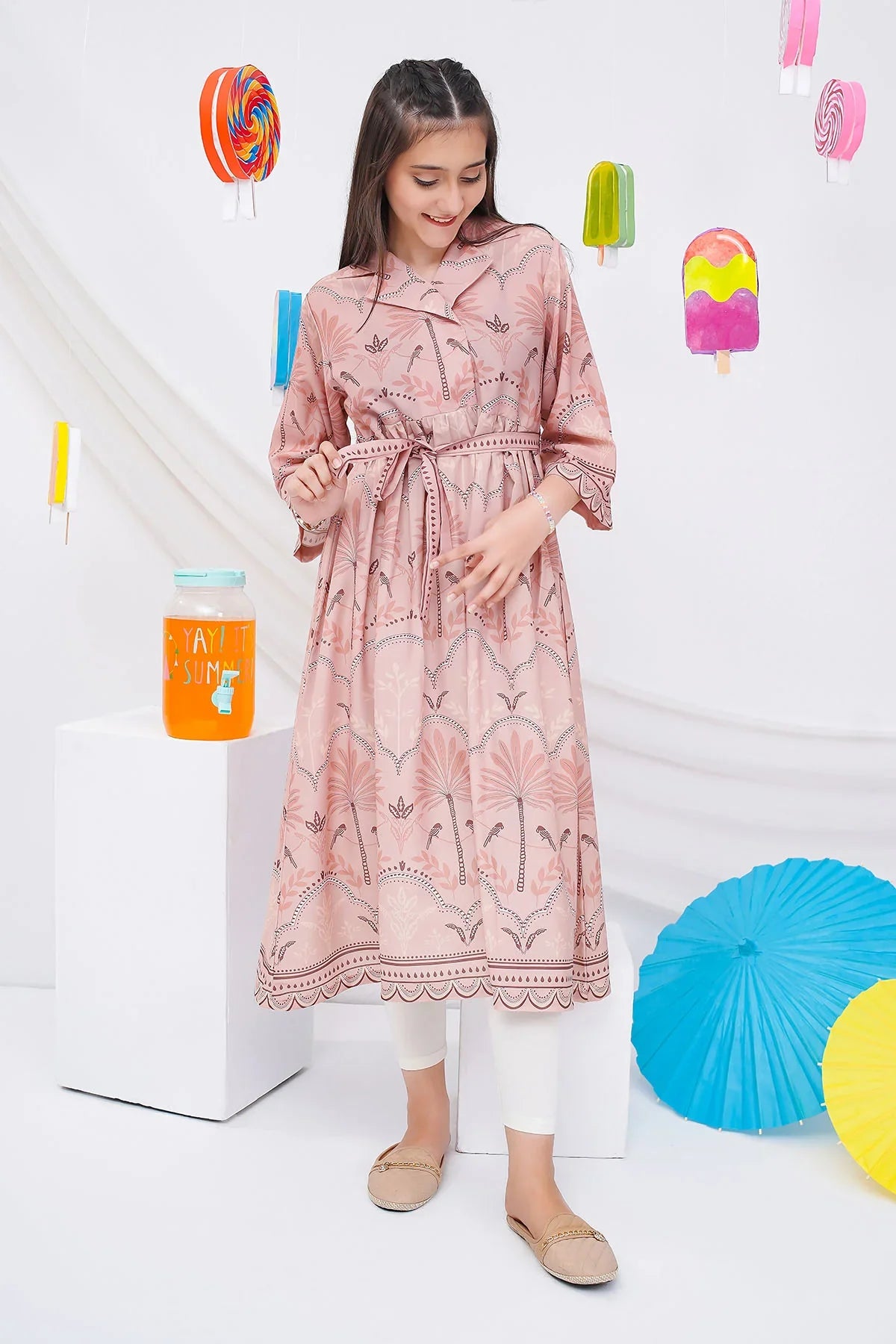 Digital Printed Poly Lawn Dress - Image 2