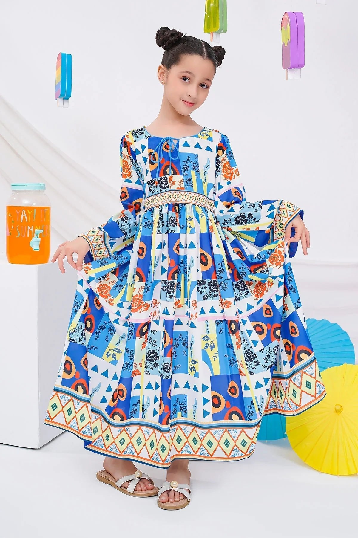 Digital Printed Poly Lawn Dress - Image 2