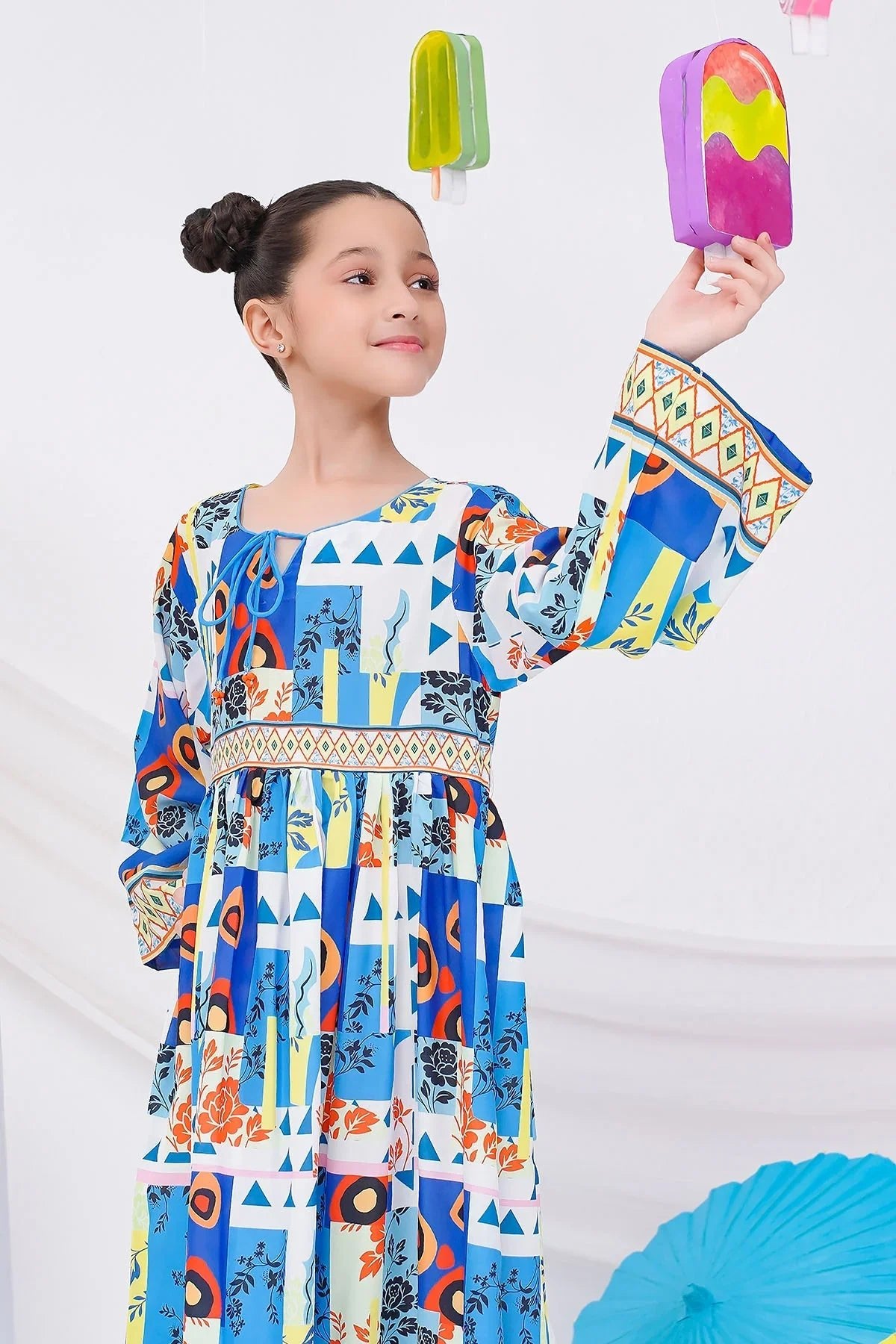 Digital Printed Poly Lawn Dress - Image 3