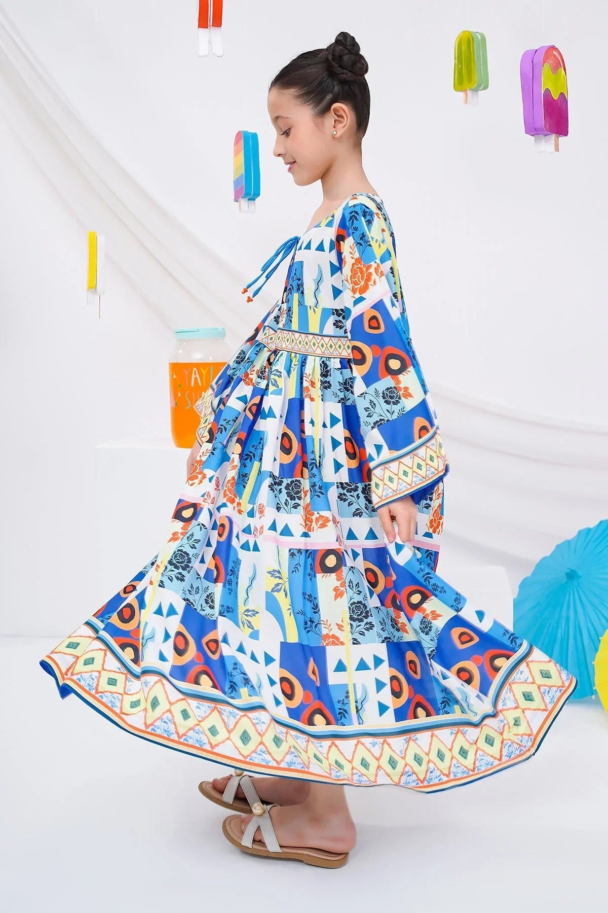 Digital Printed Poly Lawn Dress - Image 4