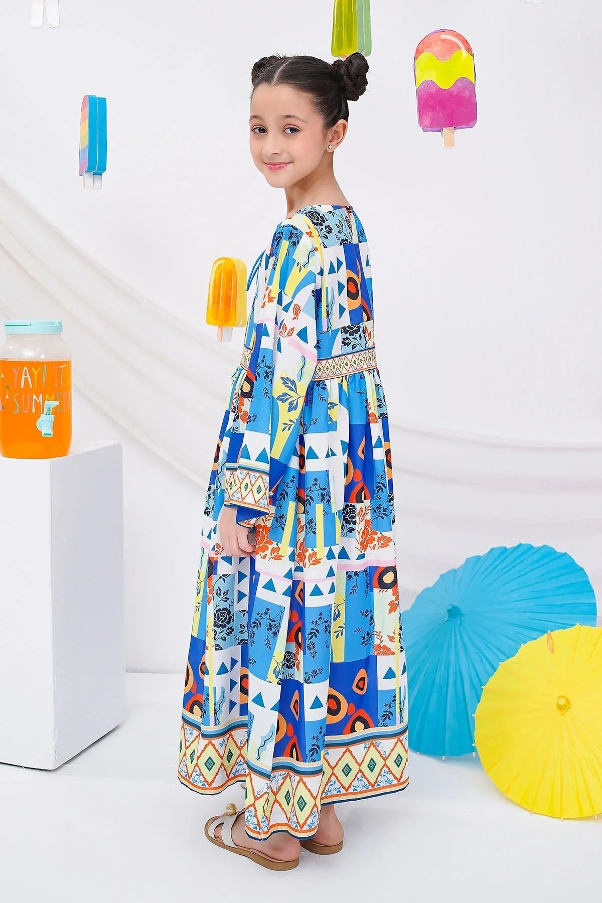 Digital Printed Poly Lawn Dress - Image 5