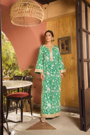 Emerald Green Parsi Kaftan - RTD