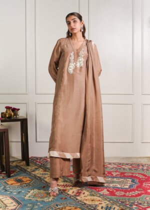 Mocha Kurta and trouser set