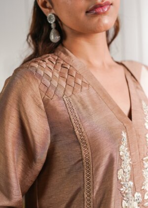 Mocha Kurta and trouser set