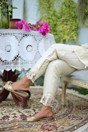 Pastel Blonde with Trousers