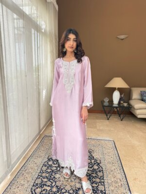 PETAL SILK KAFTAN SET