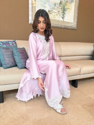 PETAL SILK KAFTAN SET