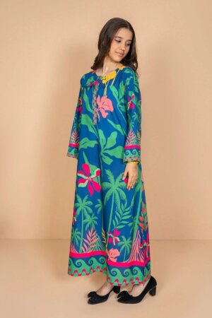 Poly Lawn Digital Printed Kaftan