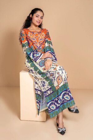 Poly Lawn Digital Printed Kaftan