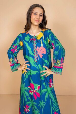 Poly Lawn Digital Printed Kaftan