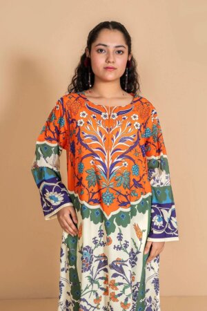 Poly Lawn Digital Printed Kaftan