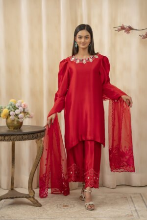 SAANJH - Cherry Red Formal Co-Ords