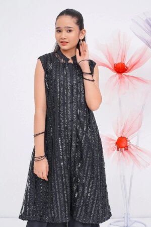 Sequence Net Embroidered 2 Pc Suit