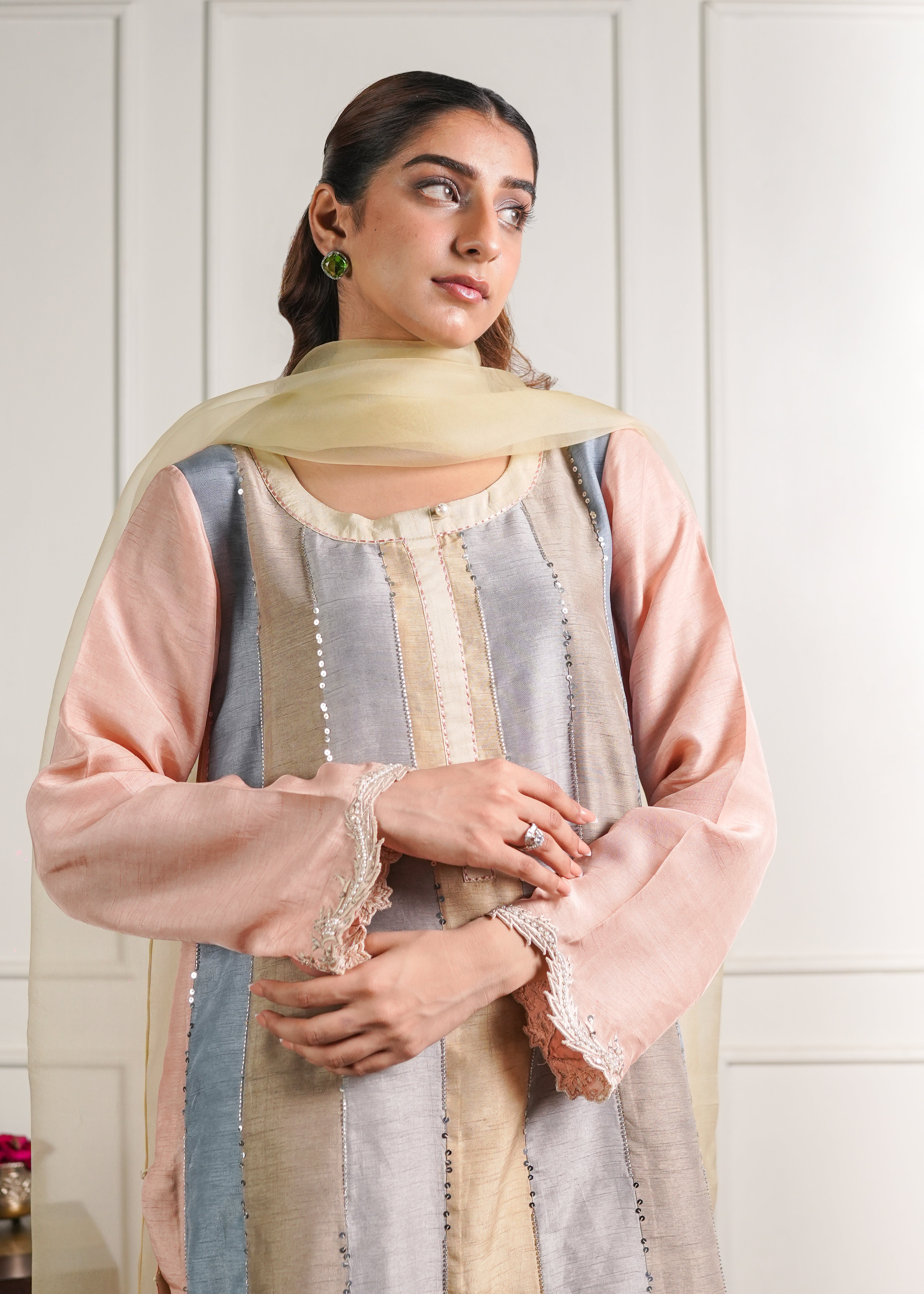 Stripe Kurta and Trouser set - Image 6
