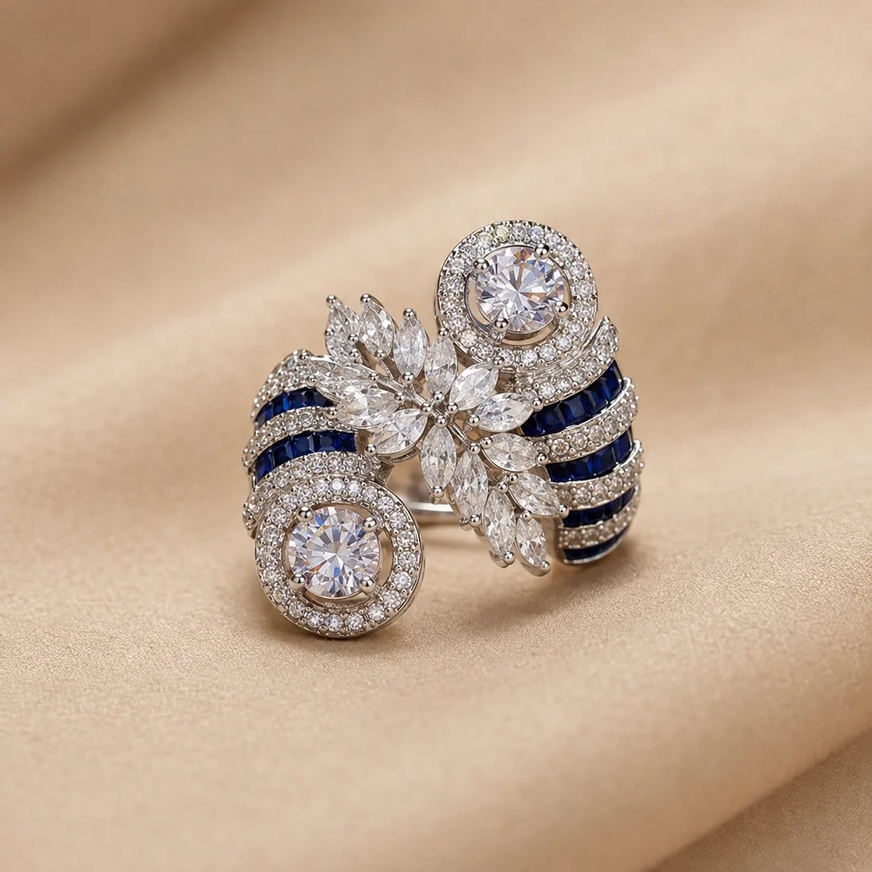 Blue Celestial Bloom Ring – JBB1028RG - Image 2
