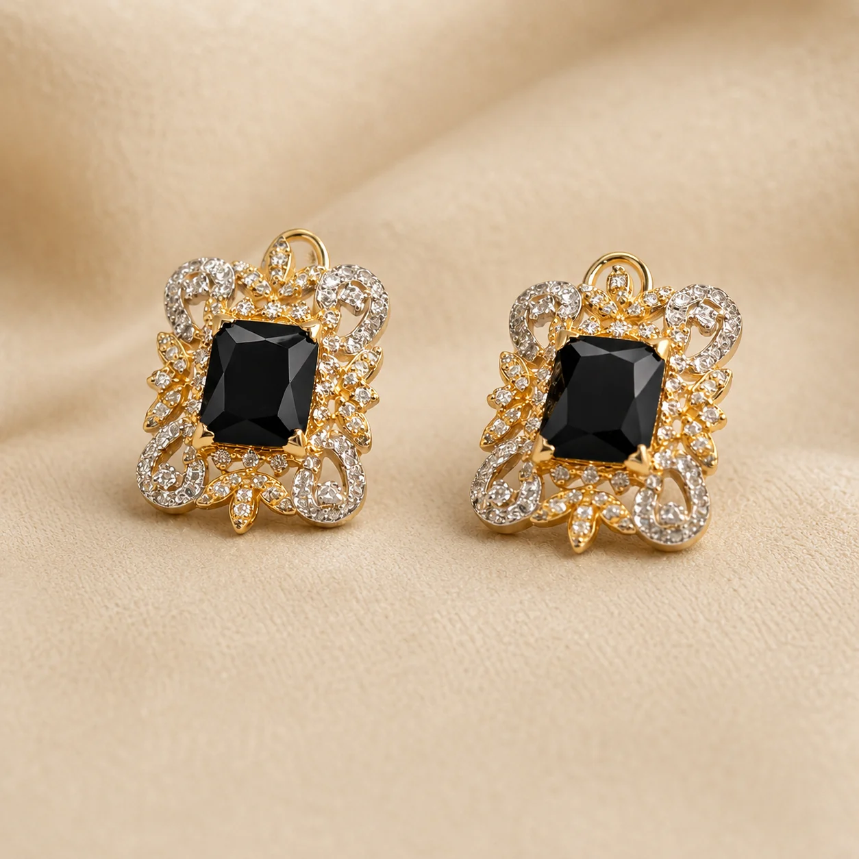Onyx Noir Statement Earrings - JBB1039ER - Image 2