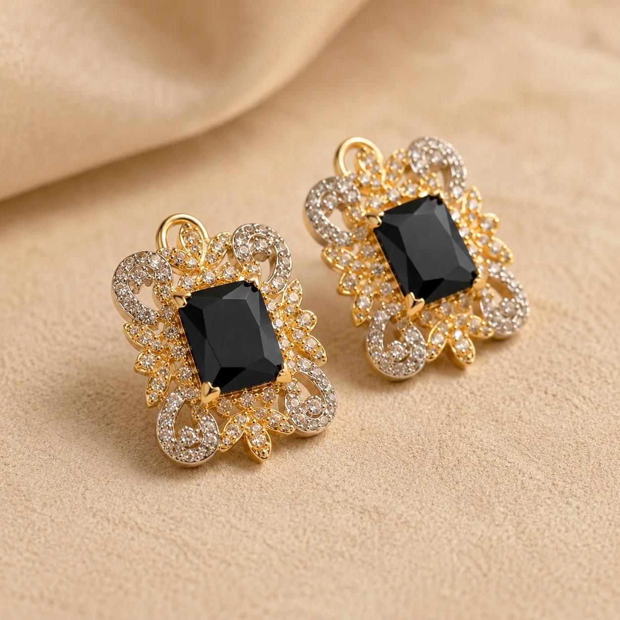 Onyx Noir Statement Earrings - JBB1039ER - Image 3