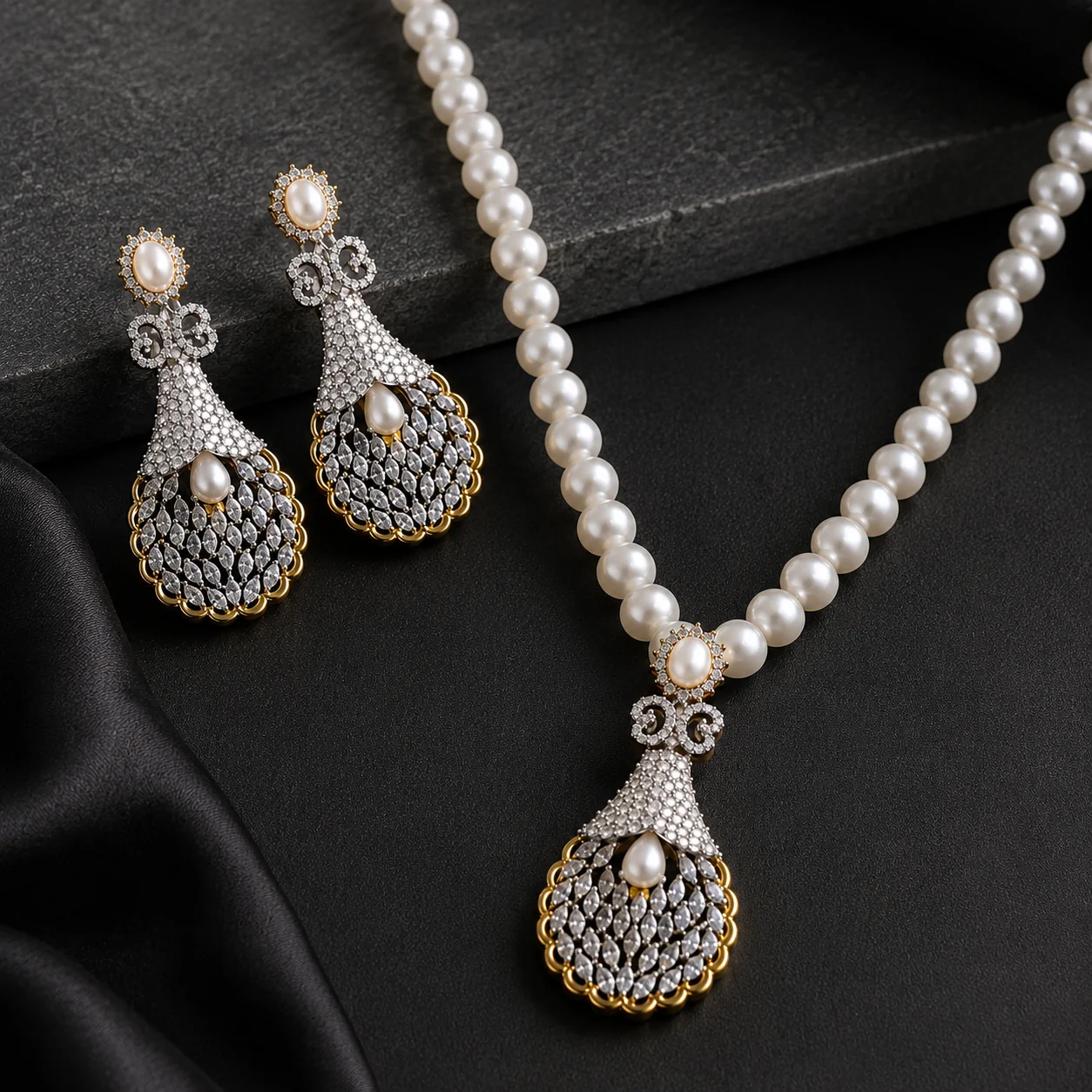 Pearl Royale Necklace Set – JBB1010NK - Image 3