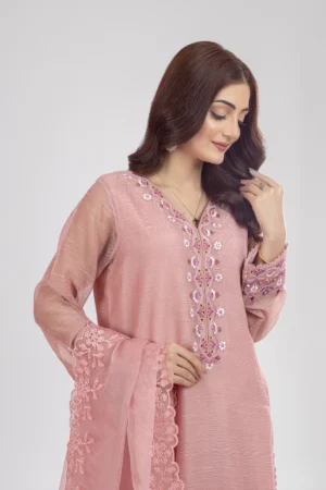 SHIZA KHADDI NET SILK SHIRT WITH PANTS & DUPATTA AA-00765